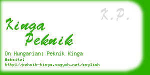 kinga peknik business card